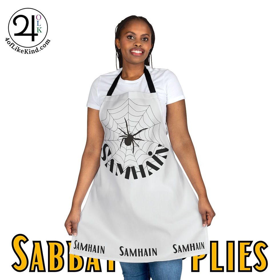 Thumbnail: Samhain Spider Web  - Halloween - Pagan Sabbat Fashion Decor -  Apron (AOP)