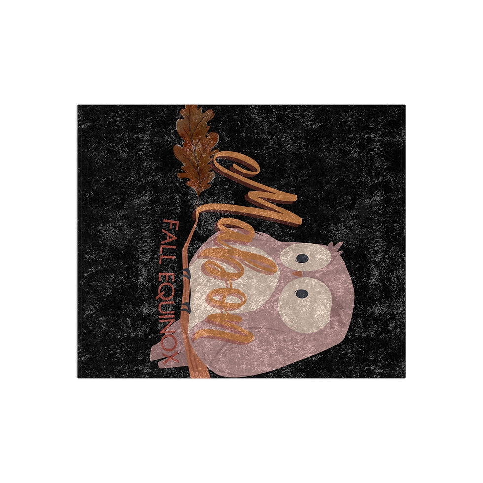 Thumbnail: Mabon  - Night Owl - Autumn Equinox Pagan Sabbat Crushed Velvet Blanket