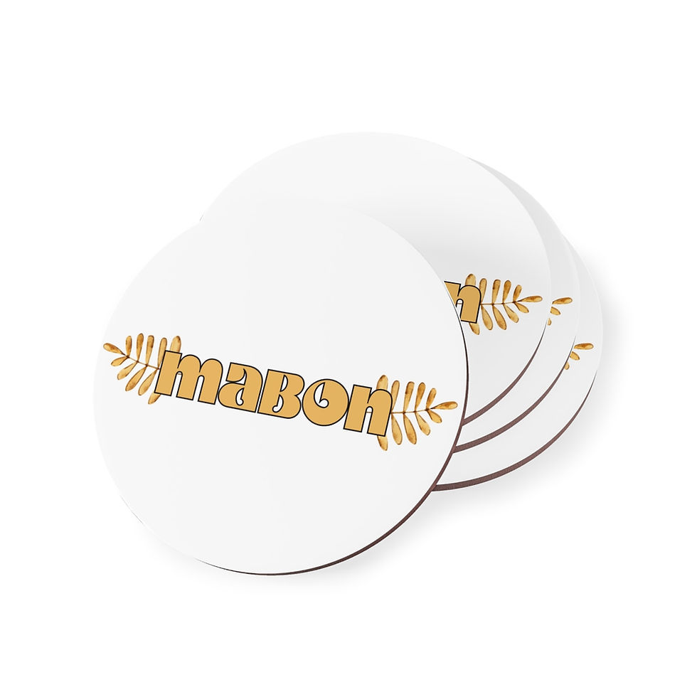 Thumbnail: Gold Mabon - Pagan Sabbat Decor - Seasonal Cork Back Coasters
