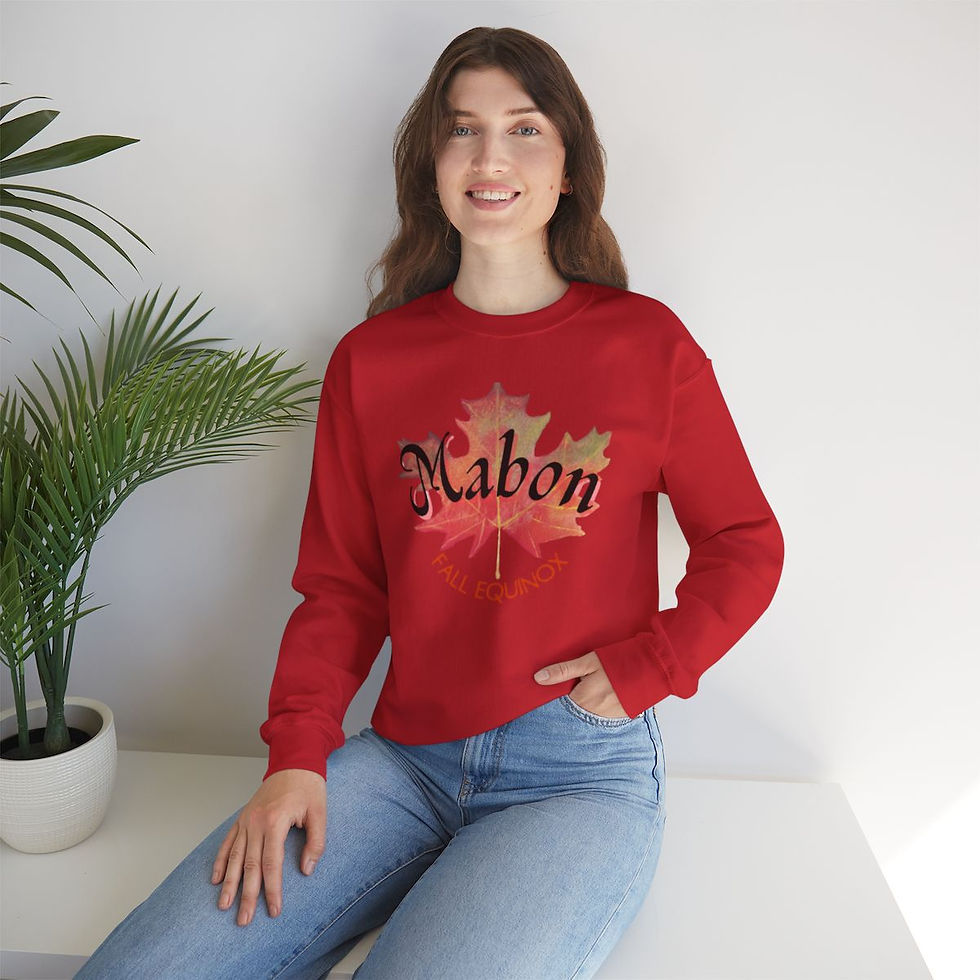 Thumbnail: Mabon Fall Equinox - Maple Leaf - Pagan Fashion Unisex Crewneck Sweatshirt