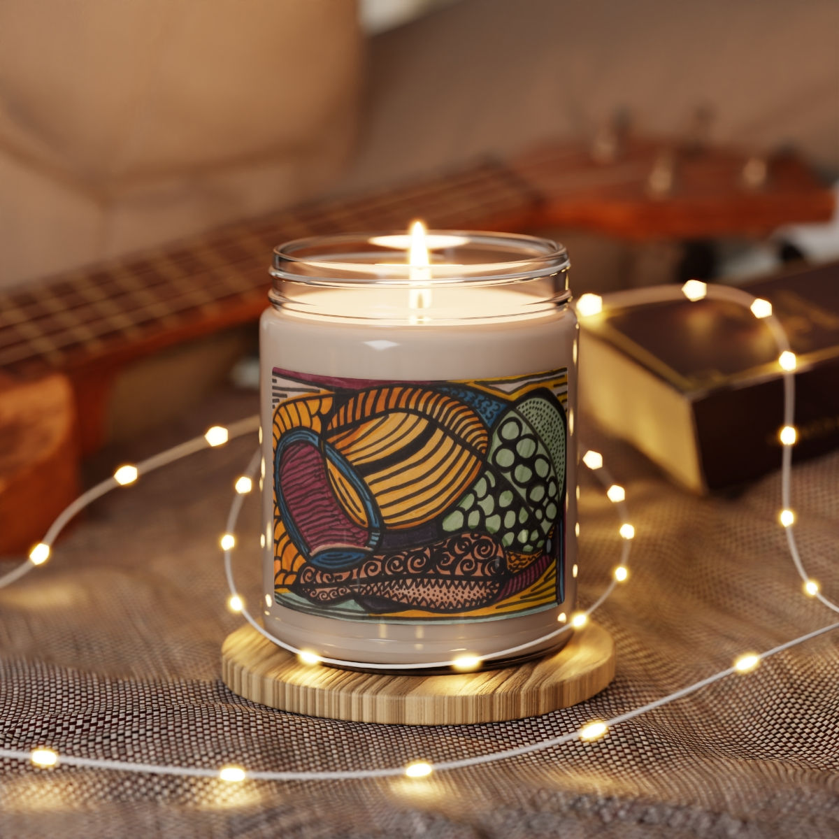 Harvest Basket Neurographic Art - Soy Candle, 9oz