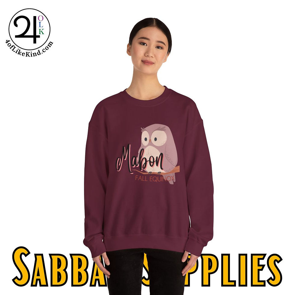Thumbnail: Mabon Fall Equinox - Owl - Pagan Fashion Unisex Heavy Blend™ Crewneck Sweatshirt
