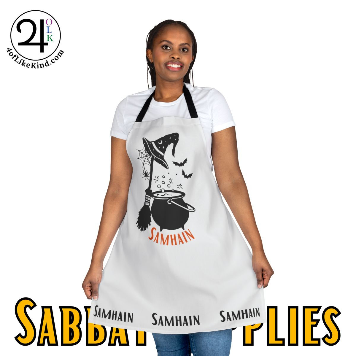 Samhain Cauldron - Halloween Kitchen  - Pagan Sabbat Holiday Apron 