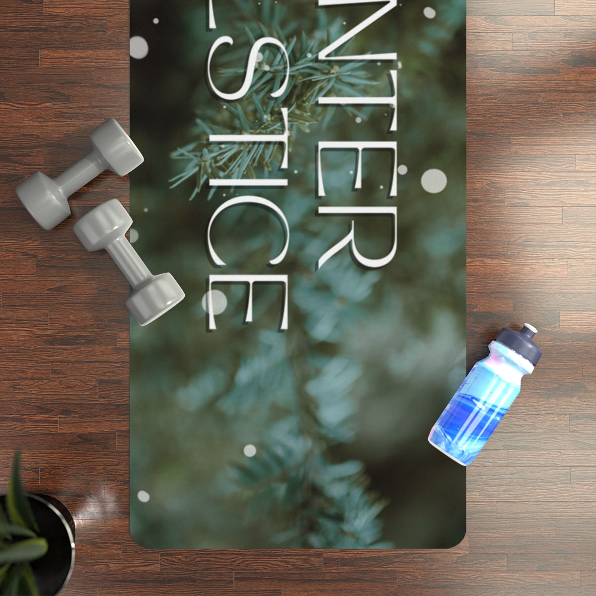Winter Solstice Evergreen - Rubber Yoga Mat