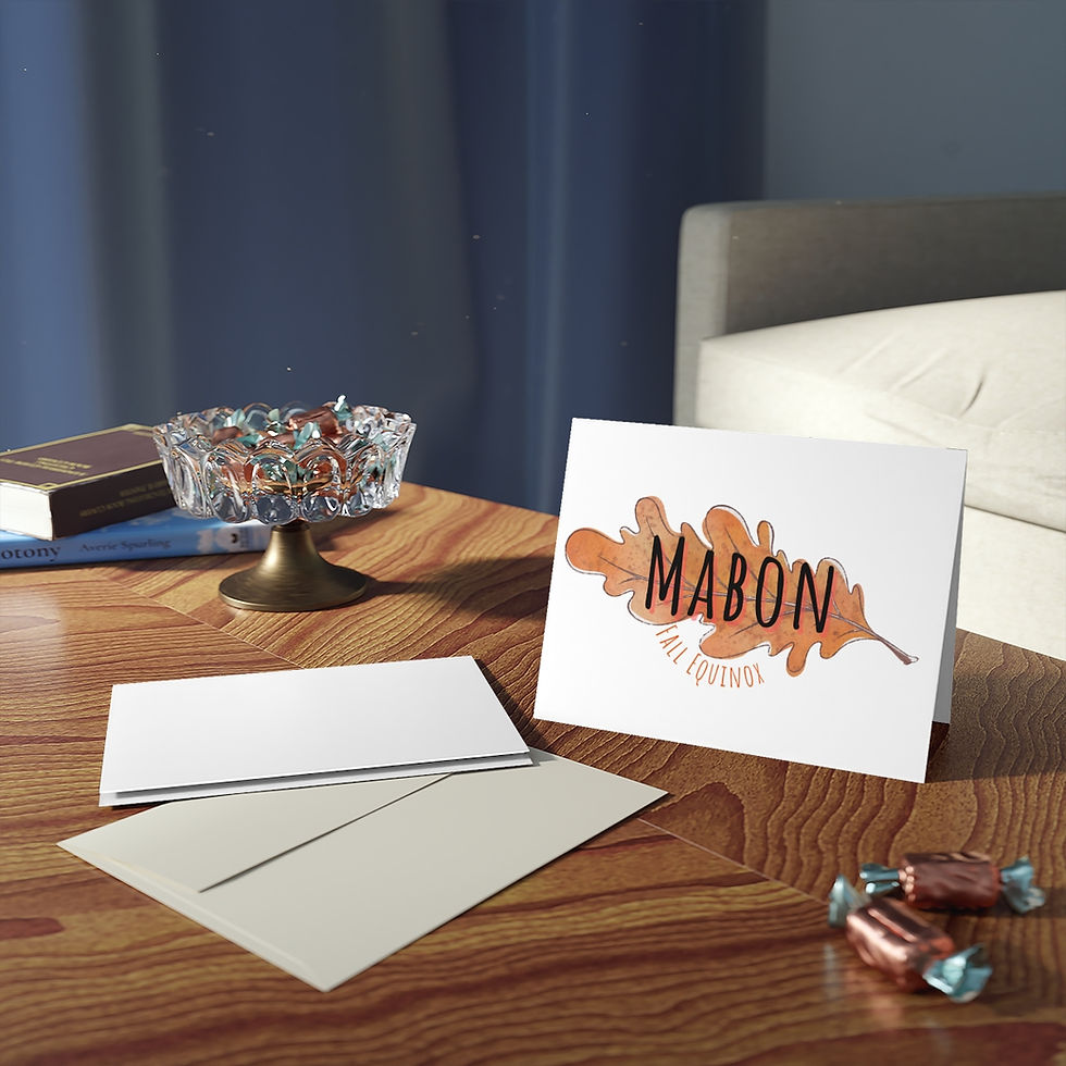 Thumbnail: Mabon Fall Equinox - Narrow Oak Leaf - Pagan Sabbat Greeting cards