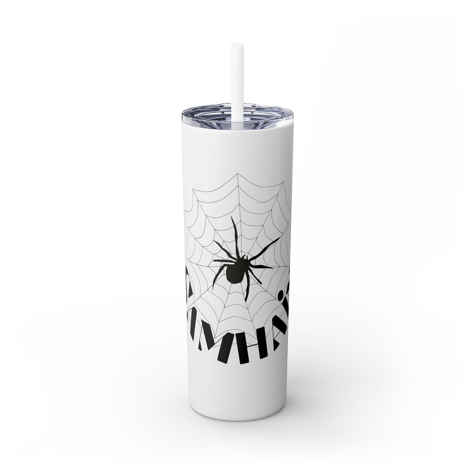 Thumbnail: Samhain Spider Web - Skinny Tumbler with Straw, 20oz