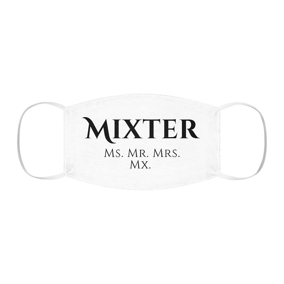 Thumbnail: Mixter Pronouns Ms. Mr. Mrs. Mx. - Snug-Fit Polyester Face Mask