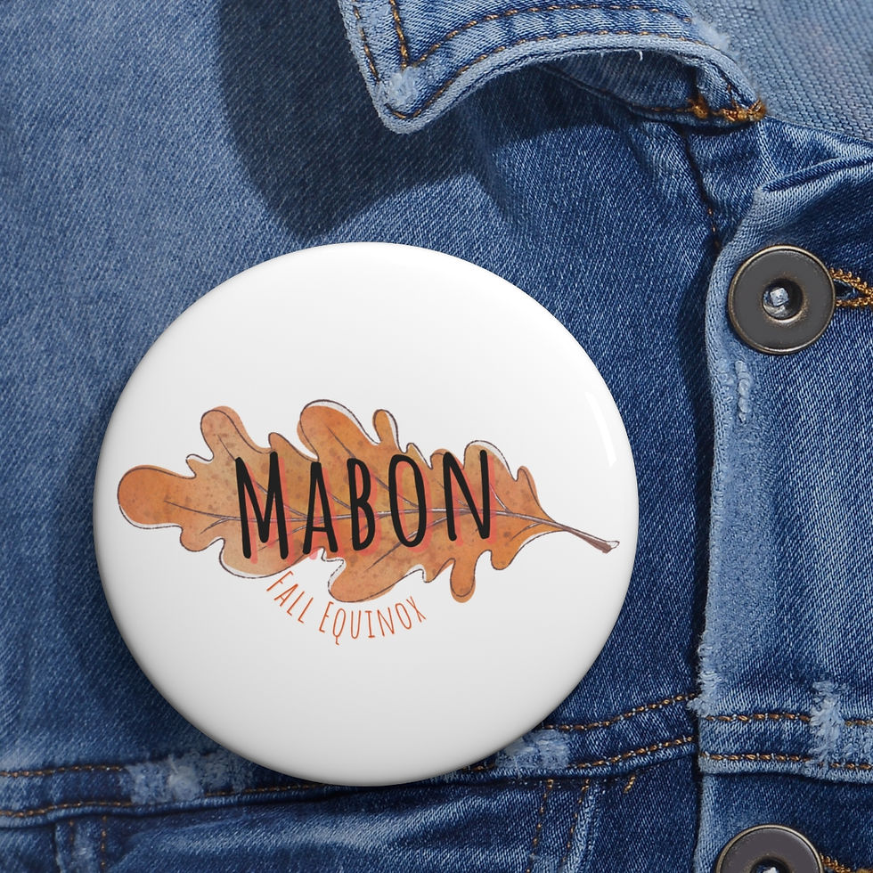 Thumbnail: Mabon Fall Equinox - Narrow Oak Leaf  - Custom Pagan Pin Buttons