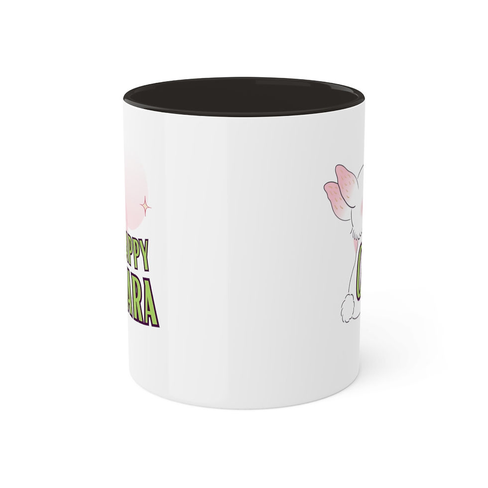 Thumbnail: Happy Ostara - Pink Bunny - Special Sabbat Colorful Mugs, 11oz