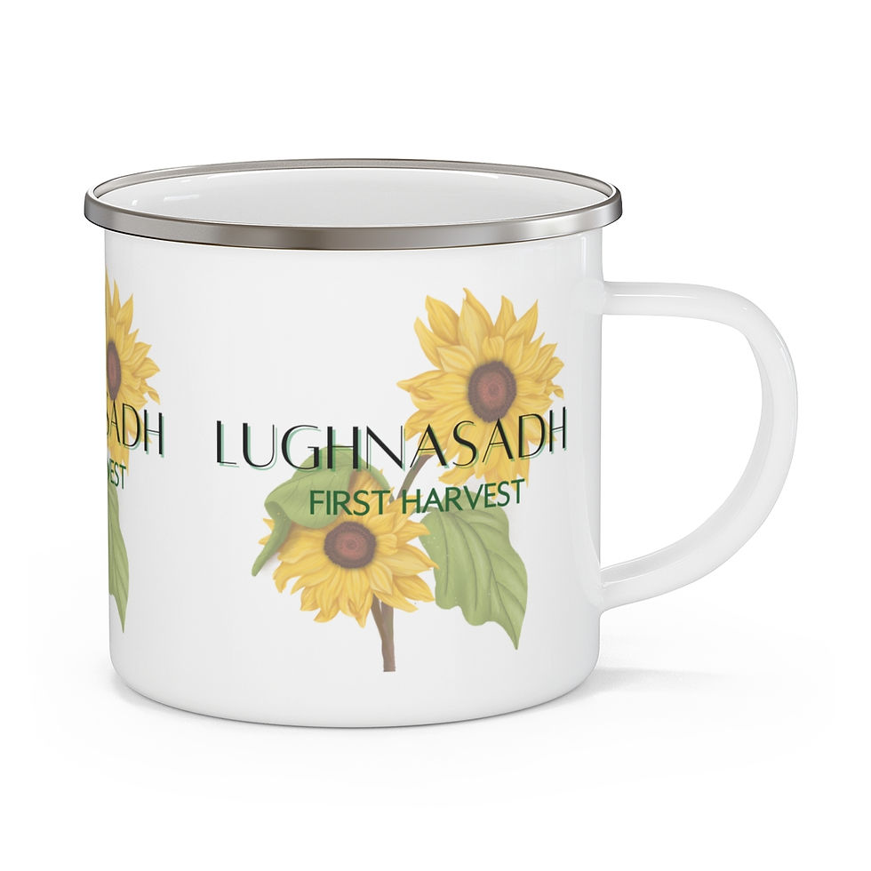 Thumbnail: Lughnasadh - Pagan Sabbat Series - Litha - Outdoor Enamel Camping Mug