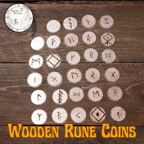 Custom Rune Set Handcrafted Wooden Rune Coin Set – Custom Burned Divination Tools | 4 ...