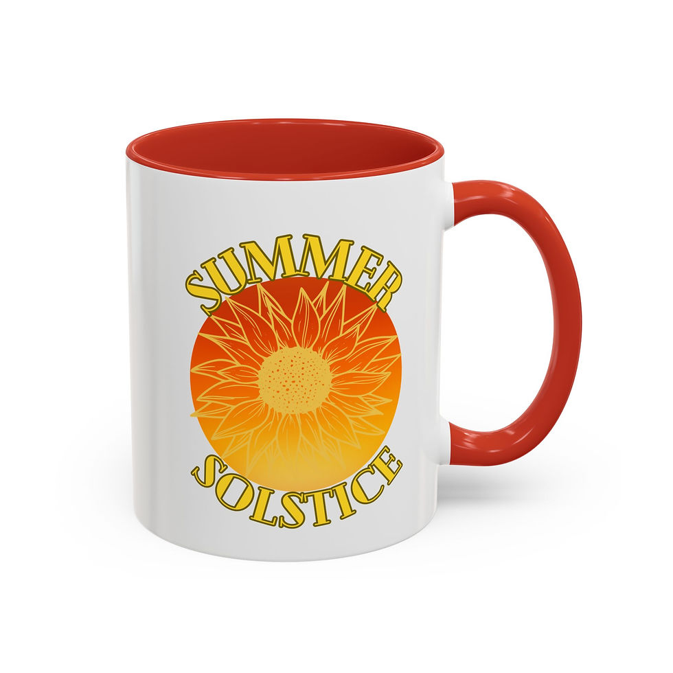 Thumbnail: Summer Solstice Sunflower Circle Mug – 11oz Two-Tone Ceramic Mug