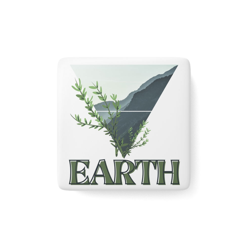 Thumbnail: Earth Element Symbol  - Porcelain Magnet, Square