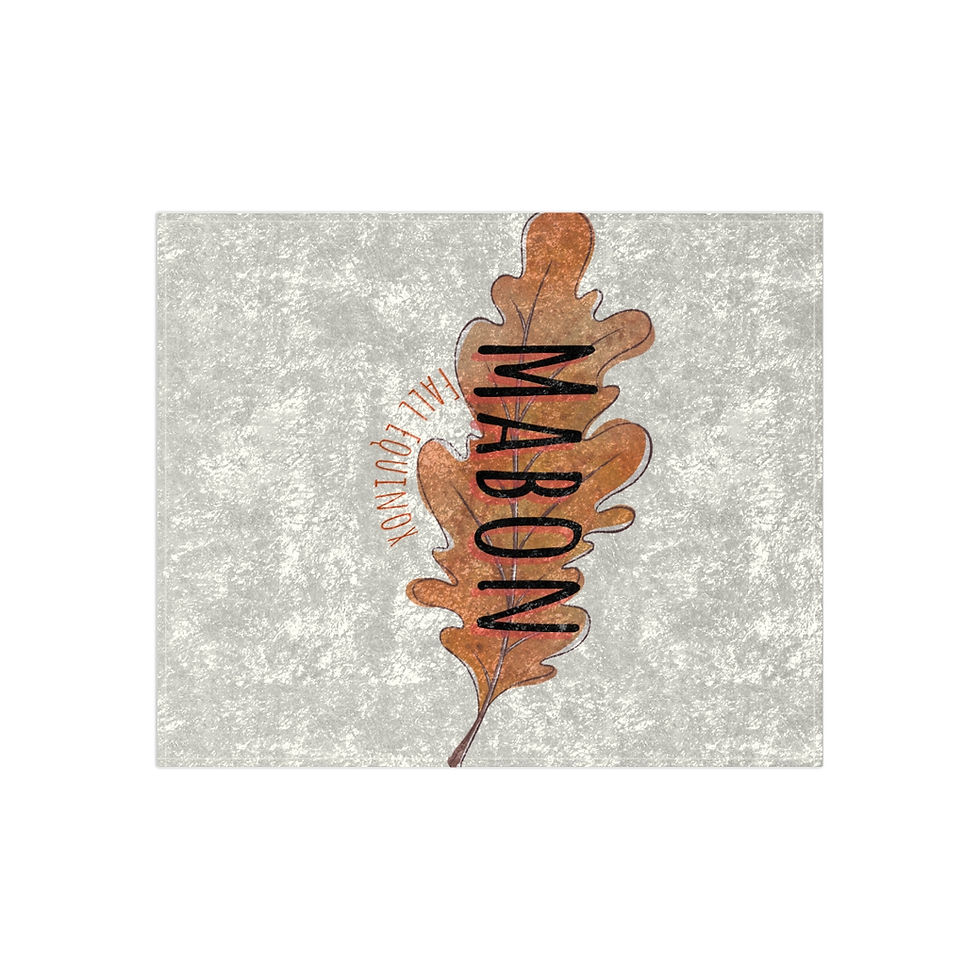 Thumbnail: Mabon  - Narrow Oak Leaf - Autumn Equinox Pagan Sabbat  Crushed Velvet Blanket
