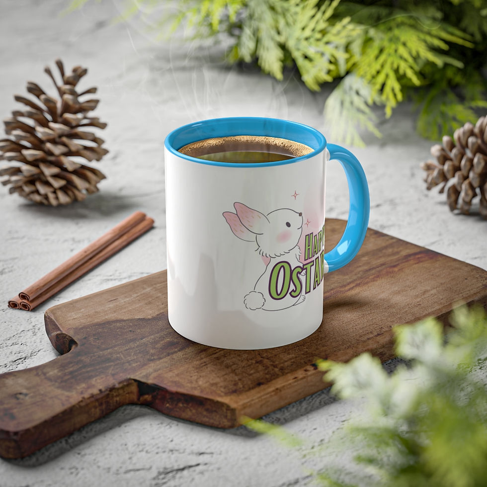 Thumbnail: Happy Ostara - Pink Bunny - Special Sabbat Colorful Mugs, 11oz