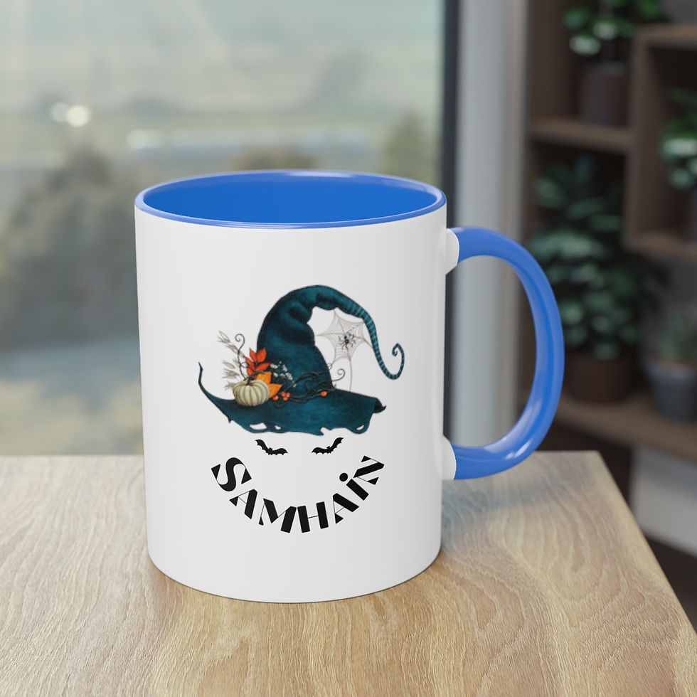 Thumbnail: Bat Hat Samhain - Two-Tone Coffee Mug, 11oz