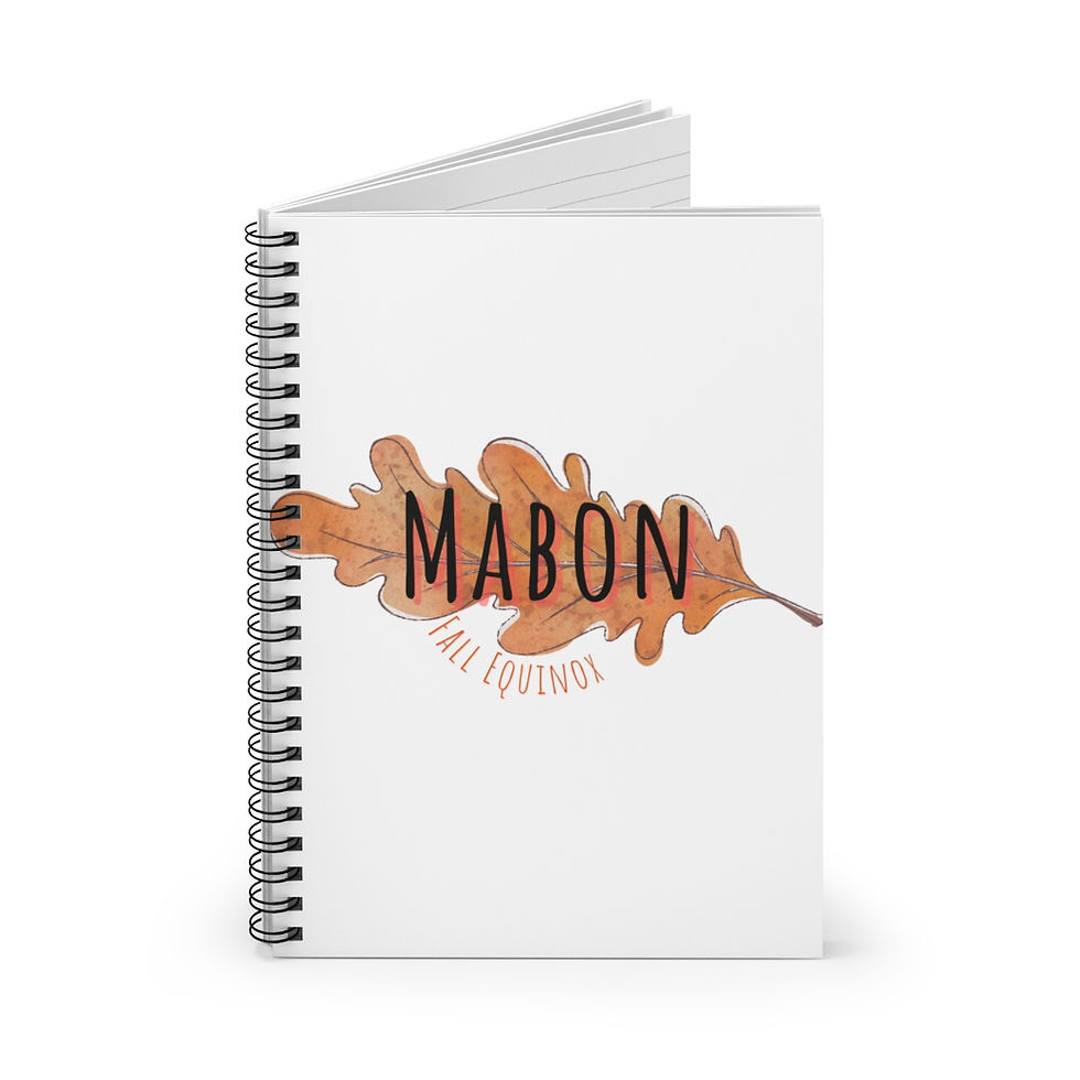 Thumbnail: Mabon Fall Equinox - Narrow Oak Leaf - Spiral Notebook Ruled Line
