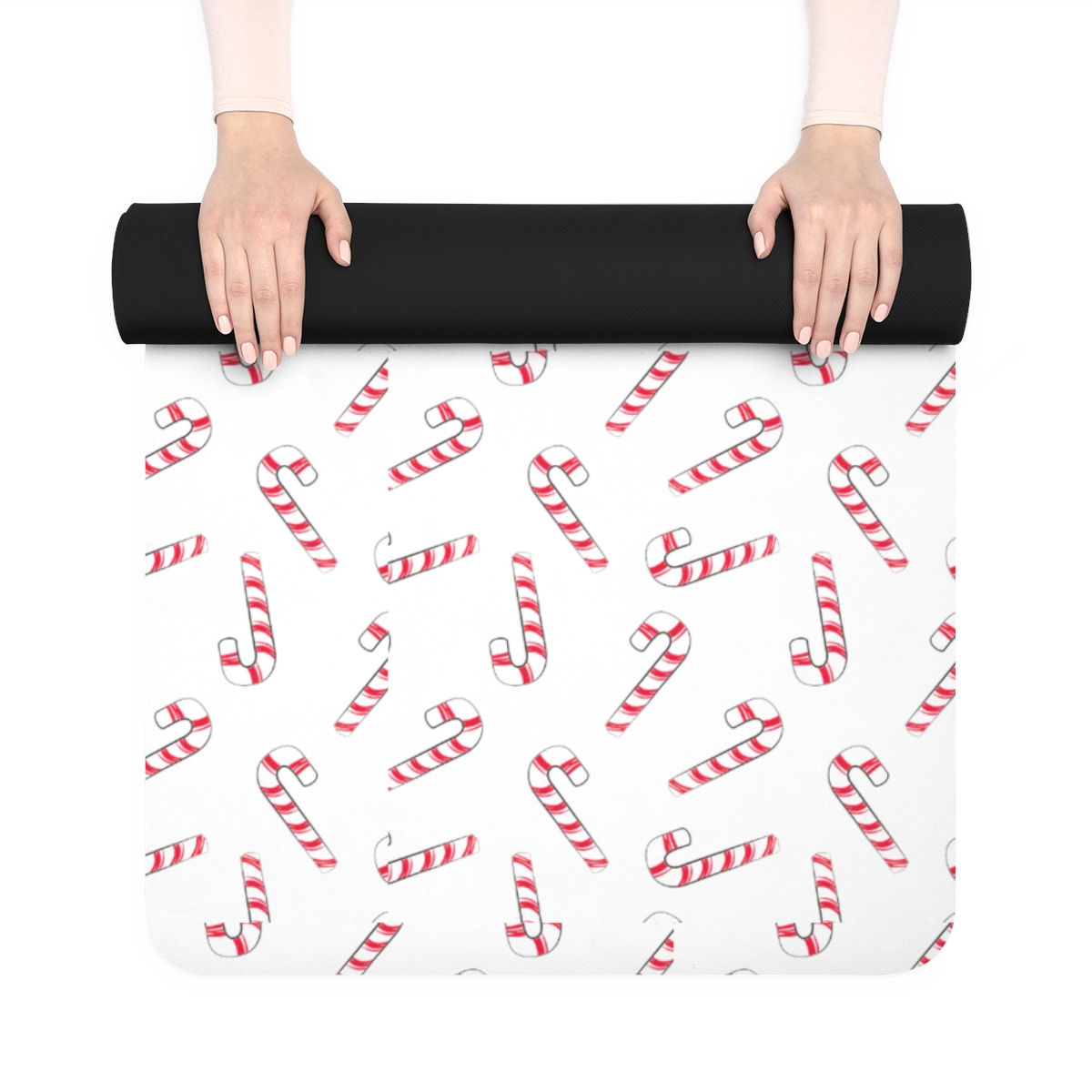 Peppermint Candy Cane - Rubber Yoga Mat