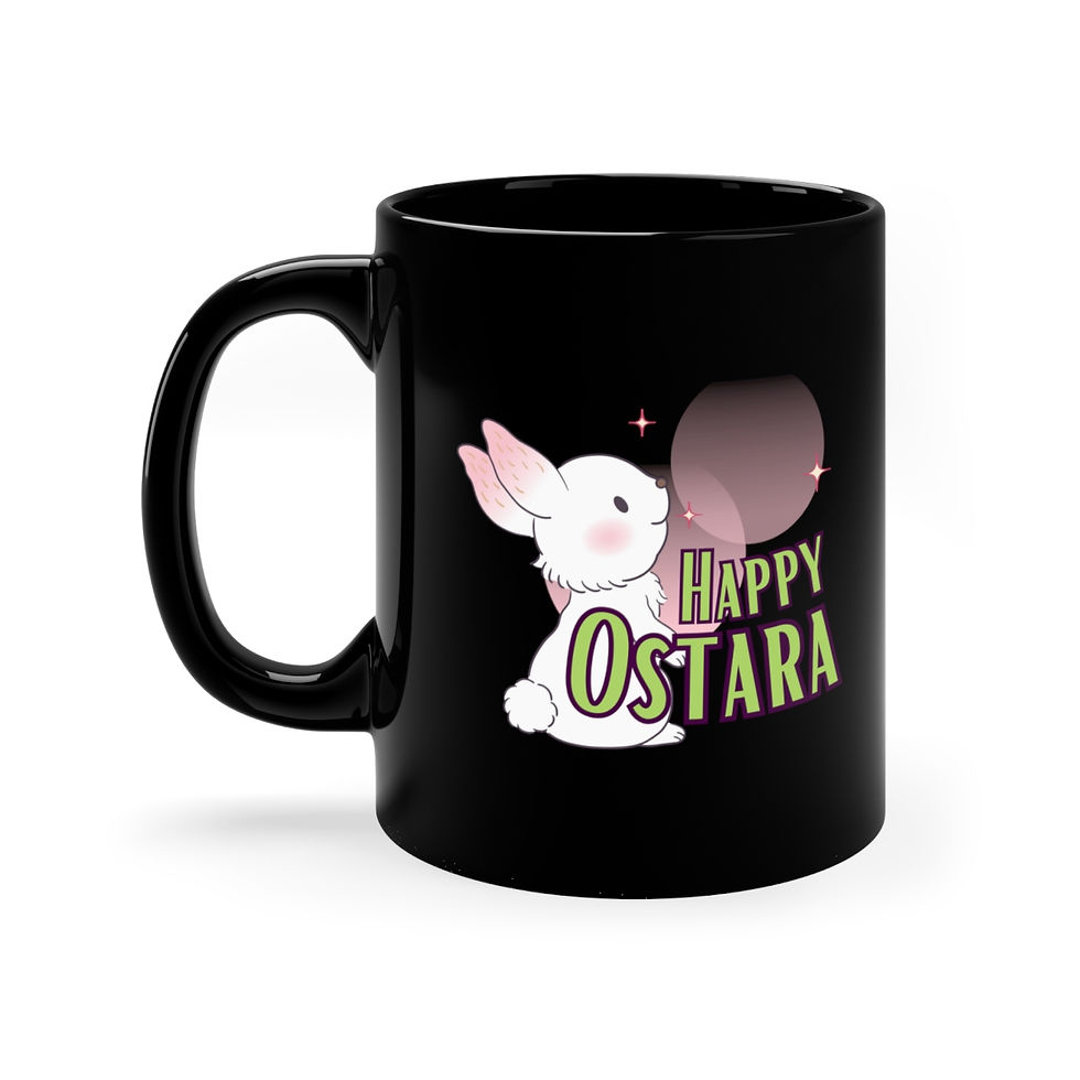 Thumbnail: Happy Ostara  - 11oz Black Mug