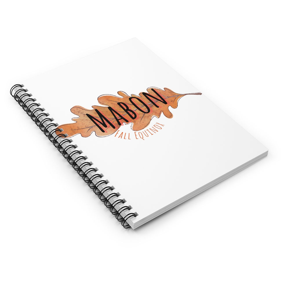 Thumbnail: Mabon Fall Equinox - Narrow Oak Leaf - Spiral Notebook Ruled Line