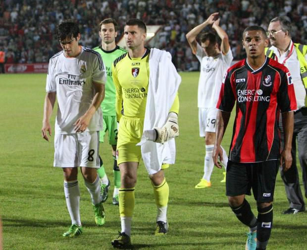 Jordan playing for AFC Bournemouth v Real Madrid