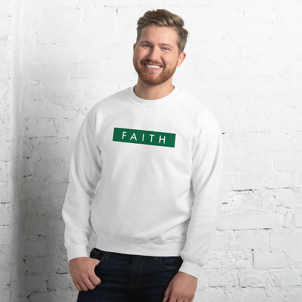 Thumbnail: FAITH Sweatshirt – White (Embroidered)
