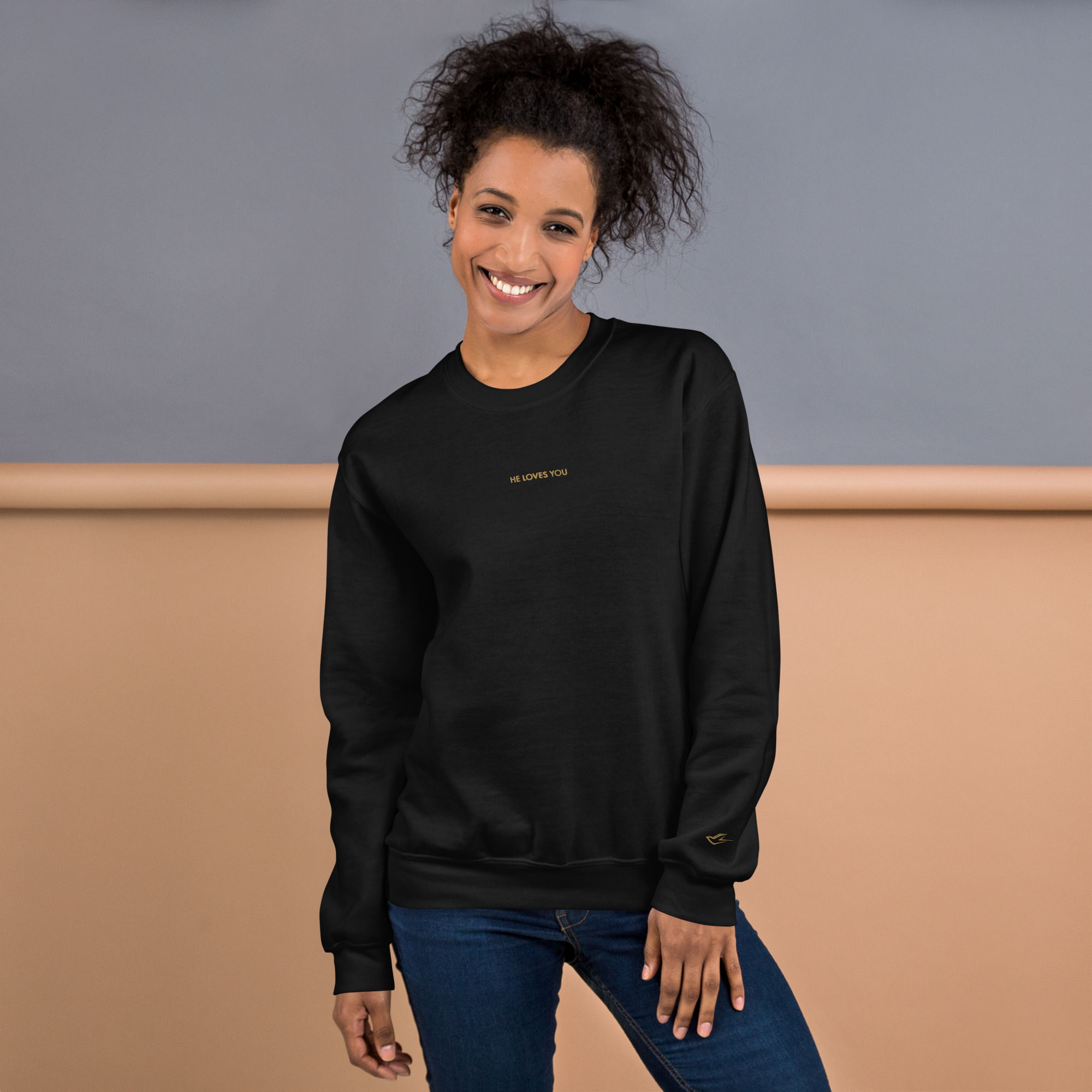 He Loves You Embroidered Sweatshirt