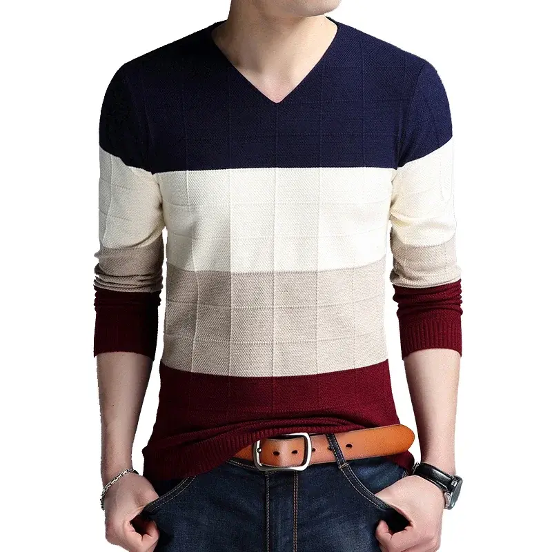 Thumbnail: BROWON Brand-Sweater Autumn Men's Long Sleeve Slim Sweaters