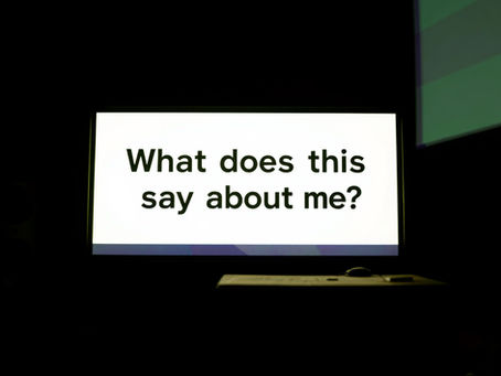 Movie projector prompts introspection, urging viewers to consider their judgments of others as reflections of themselves.