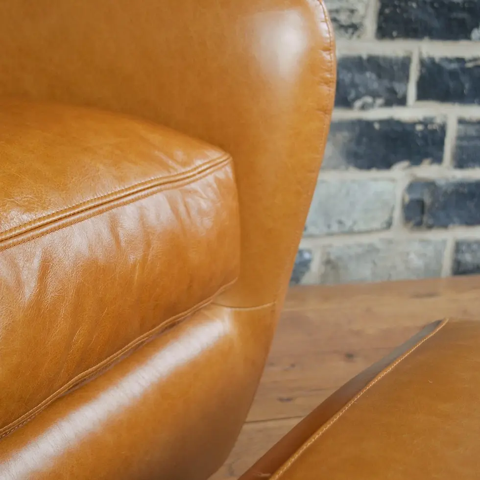 Thumbnail: Refurbished Original Matthew Hilton Balzac Chair and Ottoman (RRP£4000)