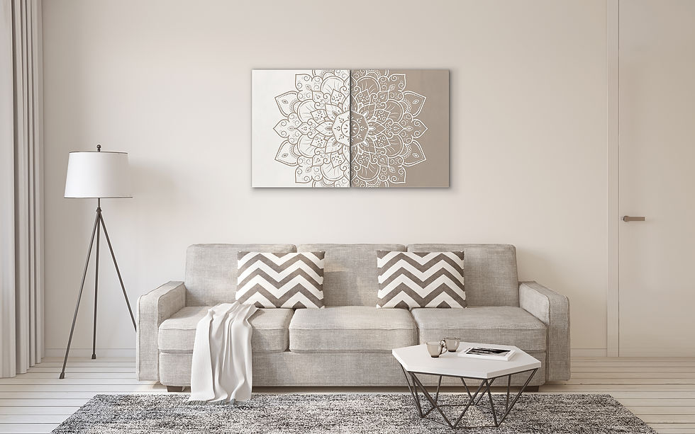 Thumbnail: Canvas Wall Art Decor - 20x24 2 Piece Set, 24x40 Total - Mandala