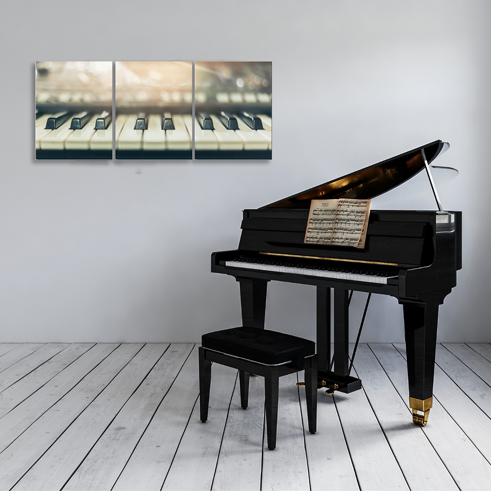 Thumbnail: Canvas Wall Art Decor - 16x20 3 Piece Set, 20x48 Total - Piano Keyboard