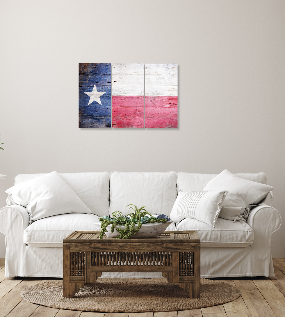 Thumbnail: Canvas Wall Art Decor - Texas Flag 3 Piece Set