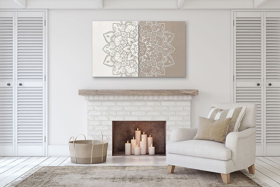 Thumbnail: Canvas Wall Art Decor - 20x24 2 Piece Set, 24x40 Total - Mandala