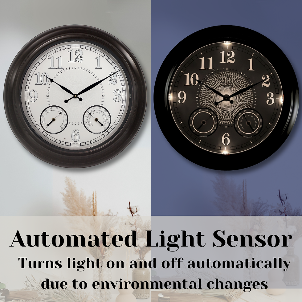 Thumbnail: 24 inch Illuminated Outdoor Clock for Patio, Waterproof with Thermometer - Large