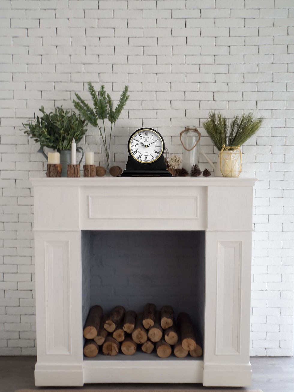 Thumbnail: Mantel Clock, Silent Decorative Black Wood Mantle Clock Battery Operated