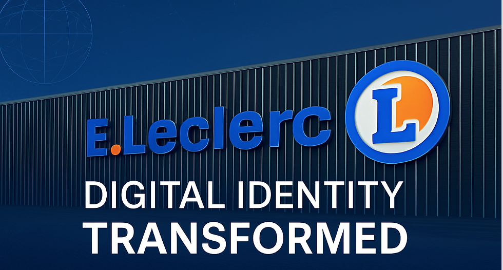 Photo of E.Leclerc storefront in France, used in a case study about the retail brand’s switch to a custom .leclerc DotBrand top-level domain.