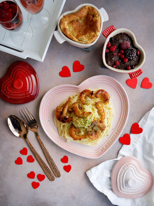 Menu spécial Saint-Valentin (entrée, plat, dessert)