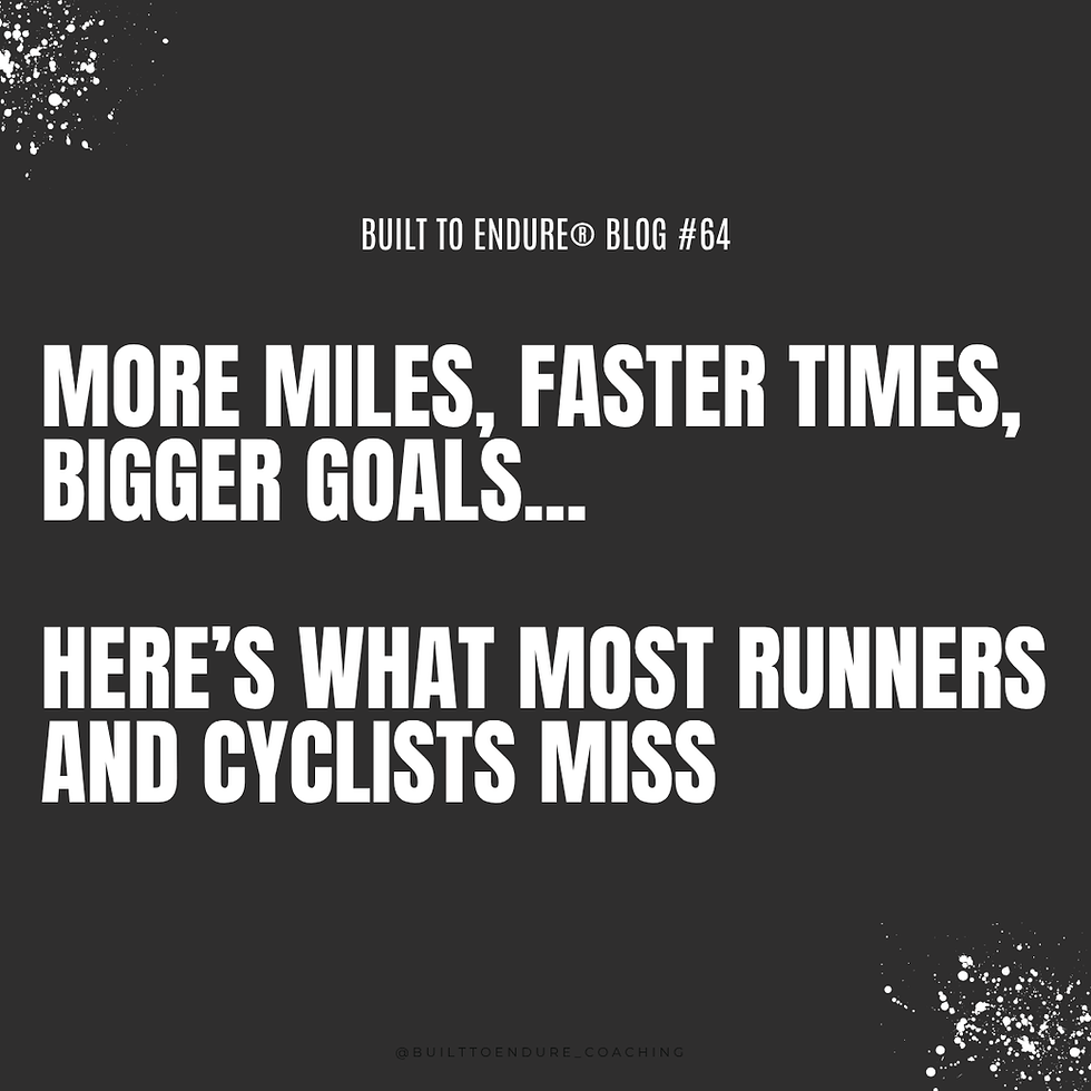 More miles, faster times, bigger goals... Here is what most runners and cyclists miss.