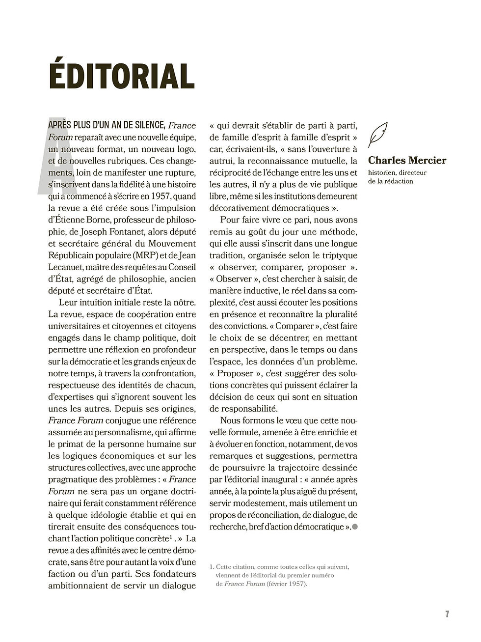 Miniature : France Forum N°413 - Fatigue démocratique, moderniser les institutions ?
