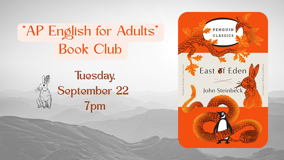 "AP English for Adults" September Book Club