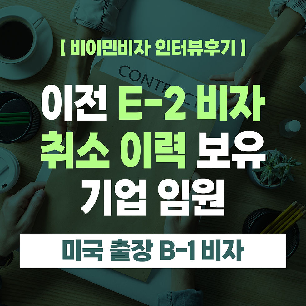비자취소-기업임원-b1b2비자-e2비자-인터뷰-승인후기