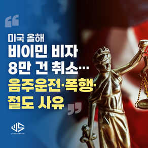 [US 뉴스] 미국 올해 비이민 비자 8만 건 취소…음주운전·폭행·절도 사유