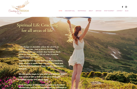 image of Coachingtofreedom.com home page.