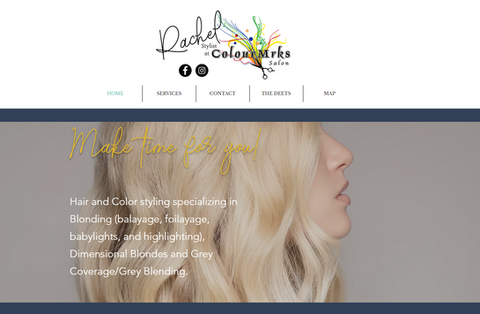 Image of RachelColourmrks.com home page