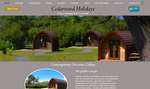 image of Cedarwoodholidays.co.uk home page