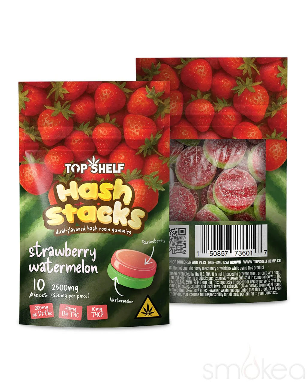 Strawberry Watermelon | D9 Hash Stacks (2500mg) Gummies