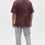 Thumbnail: Wine Acid Wash Oversized French Terry Crew Neck T-Shirt
