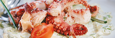 Plato de ensalada de pulpo