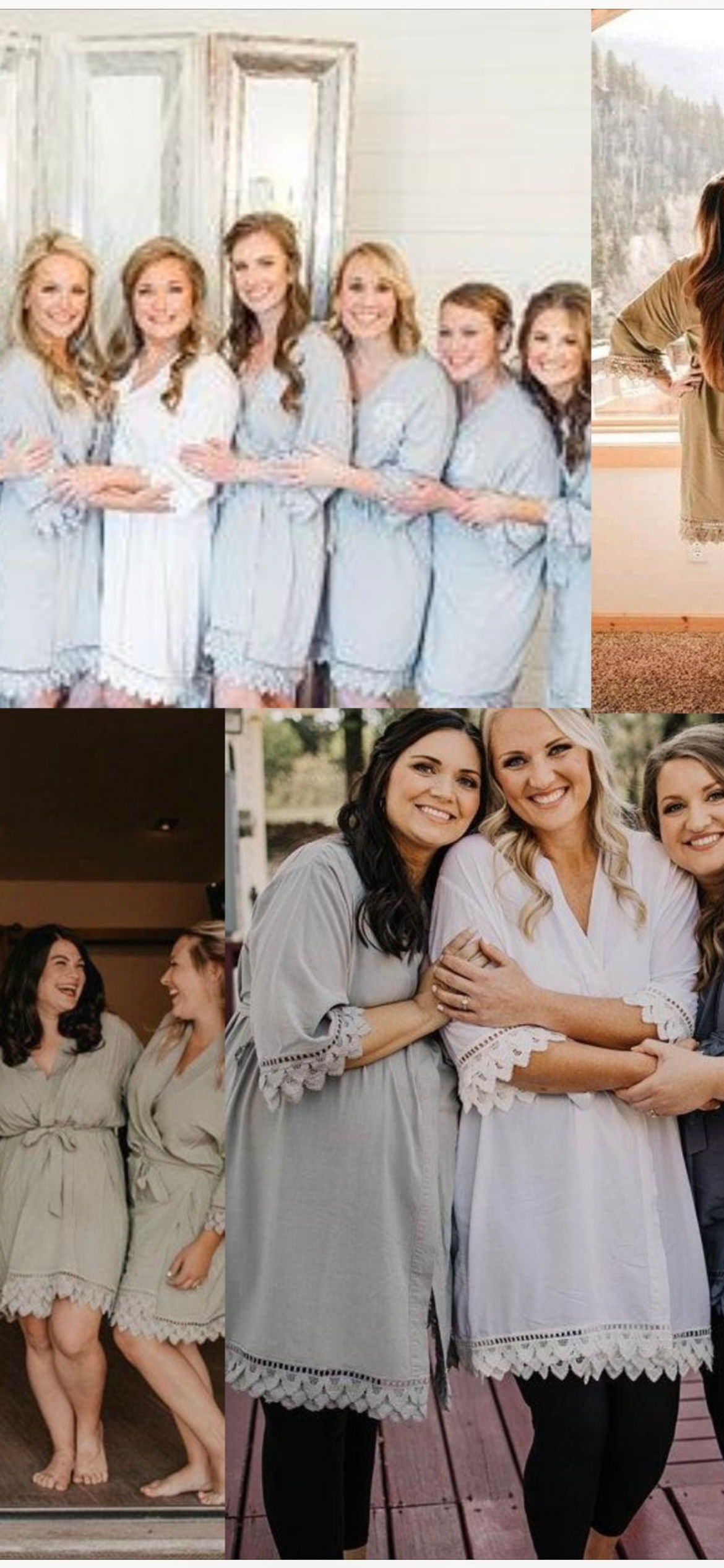 Personalised Rayon cotton robes 3 layer lace edge | white | Blush | Navy | Black